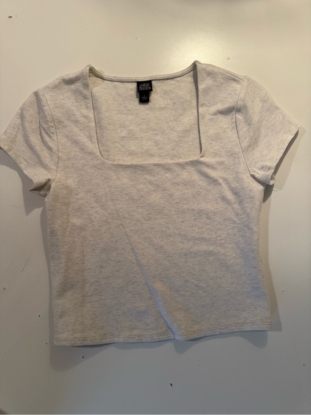 Wild Fable Square Neck Grey Cropped Top